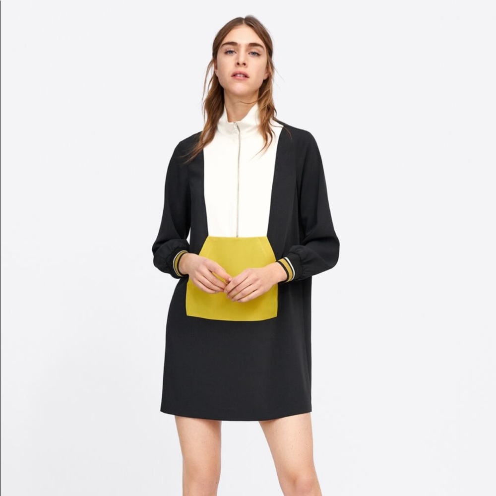 Zara Colorblock Pouch Pocket dress